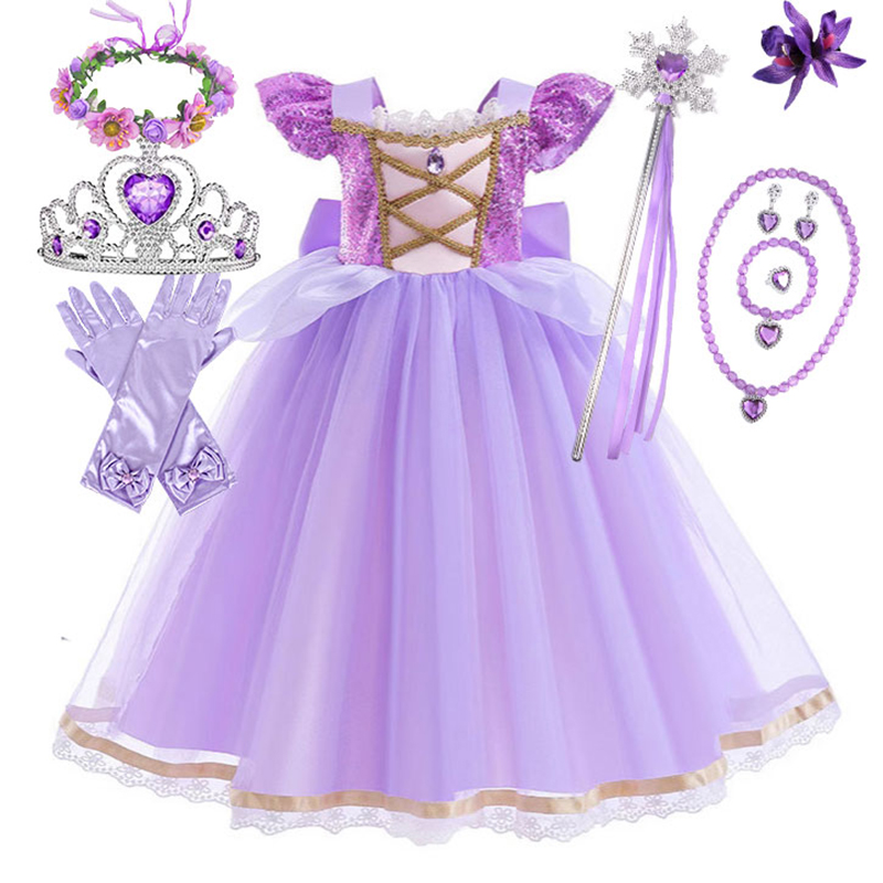 Anime Cosplay Simple - Tangled Animation Movie Princess Costume Play