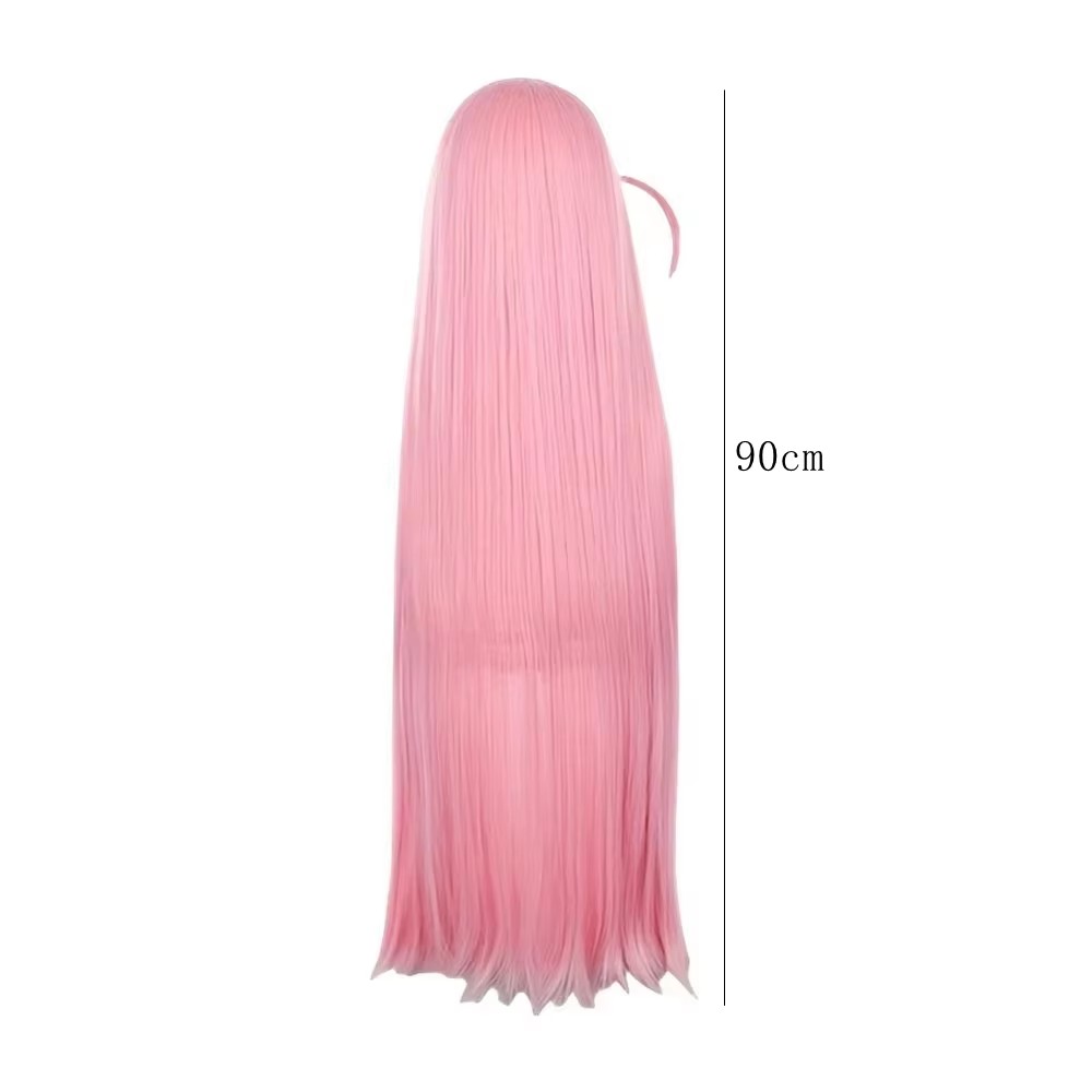 Long Straight Pink Wig With Ba - đánh giá và giá Anime Cosplay Girl Easy