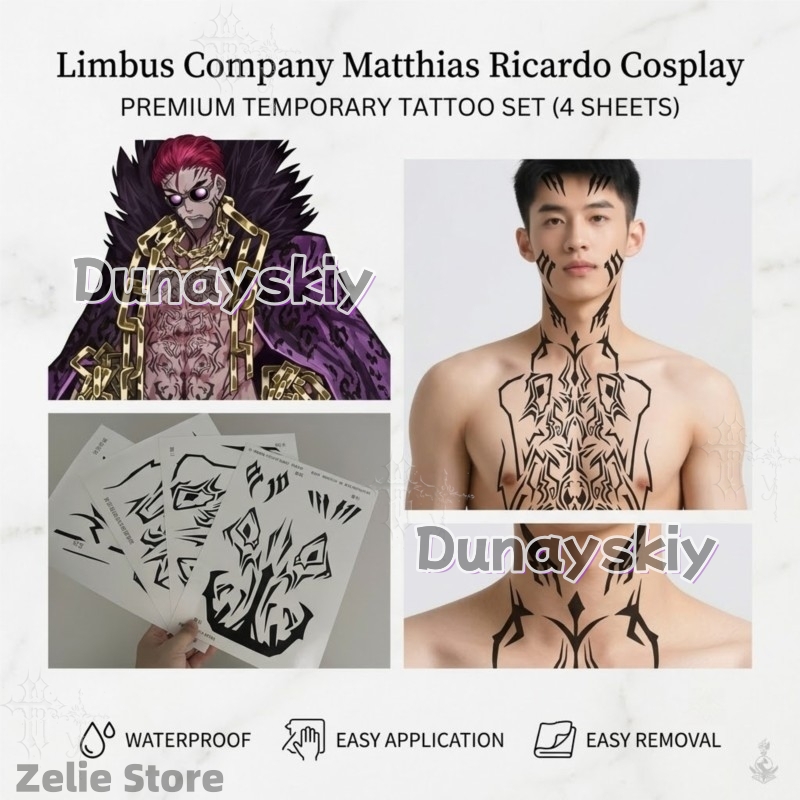 Limbus Company Tattoo Stickers - đánh giá và giá Anime Cosplay Face